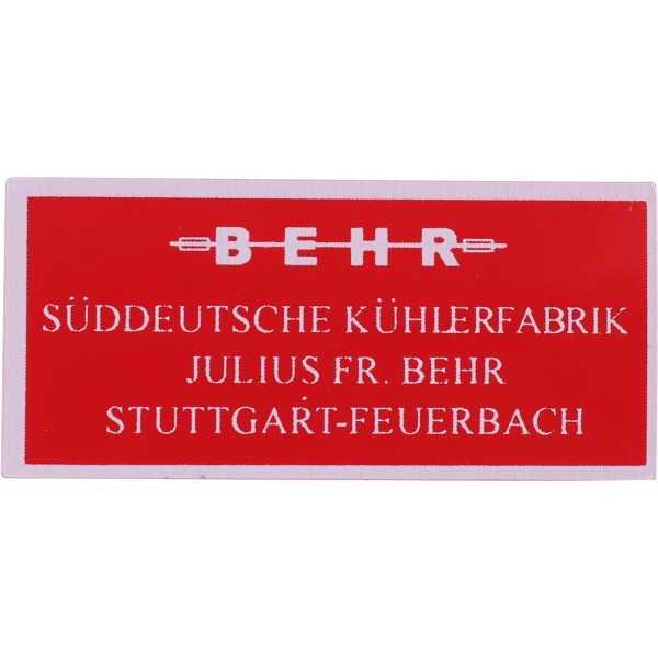 Sinal adesivo refrigerador de óleo para PORSCHE 356 B/C adesivo Behr