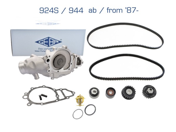 Water pump + timing belt + rollers for PORSCHE 944 2.5 924S from '87 - SET LC