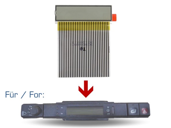 Display digitale klok voor Jaguar XJS XJ6 XJR Daimler X300 '95-'97 klok LCD reparatie