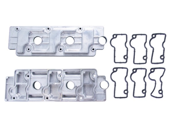 2x tapa de la válvula para PORSCHE 964 Carrera Turbo aluminio fundido TOP SET + juntas