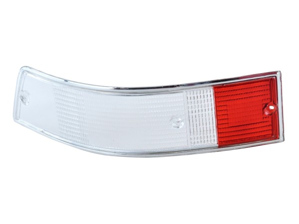 Tail light glass for PORSCHE 911 F G '69-'89 WHITE RED CHROME LEFT