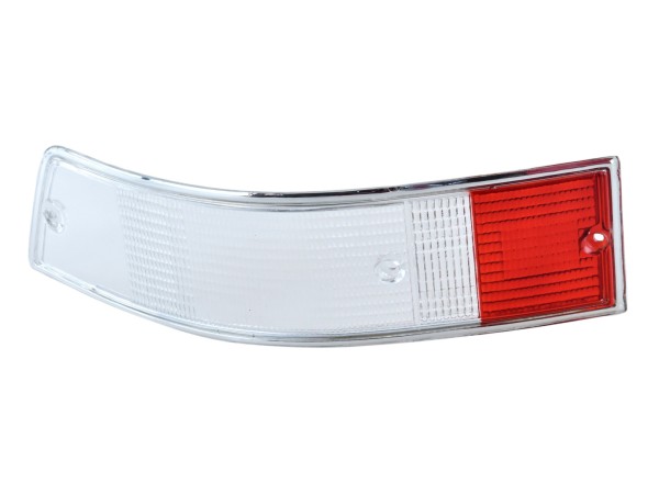 Cabochon de feu arrière pour PORSCHE 911 F G '69-'89 BLANC ROUGE CHROME GAUCHE