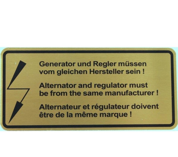 Adhesivo cartel alternador para PORSCHE 911 F 912 914 adhesivo adhesivo