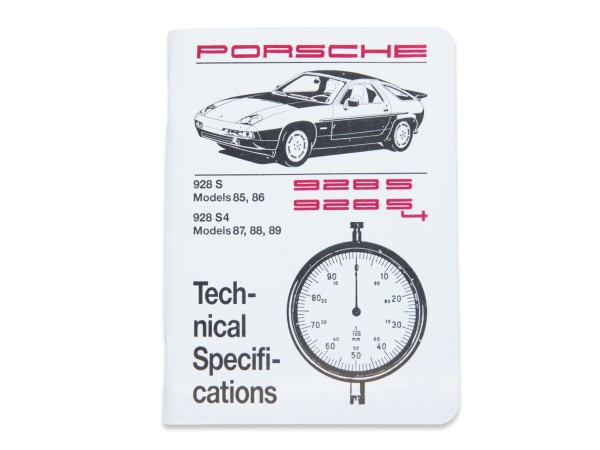 Werkstatthandbuch für PORSCHE 928 S S4 '85-'89 Technical Specifications EN