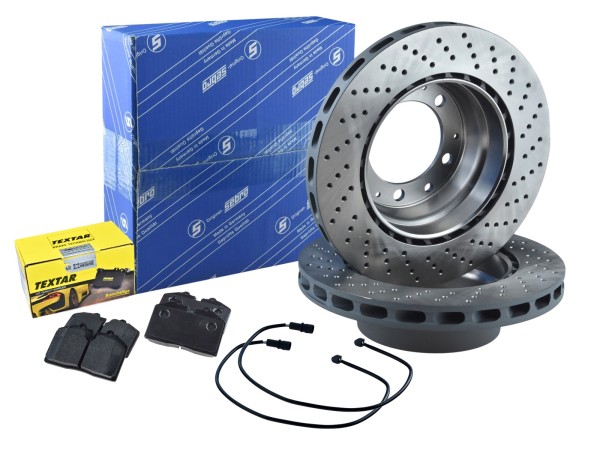 Brake discs + brake pads + WK for PORSCHE 911 3.2 Carrera WTL 930 3.3 REAR