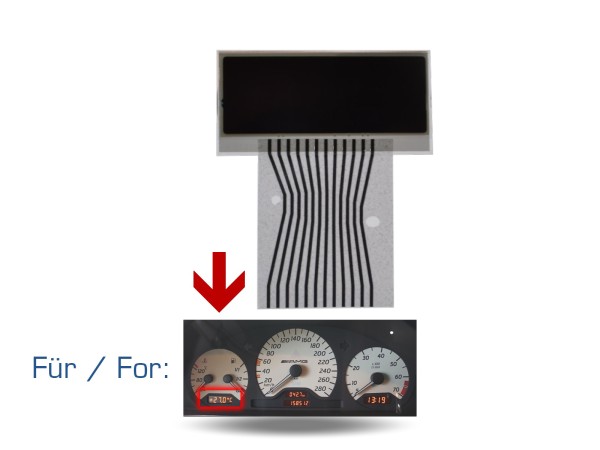 Affichage du compteur de vitesse pour MERCEDES CLK W208 Affichage du combiné d'instruments LCD GAUCHE V2