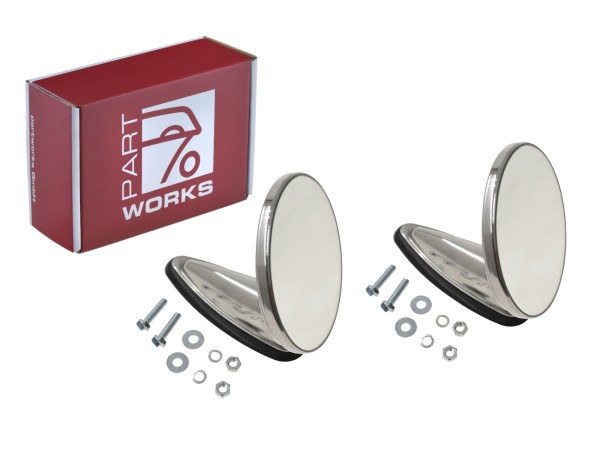 2x espelho exterior para PORSCHE 356 B C 911 F 65-69 espelho redondo SET