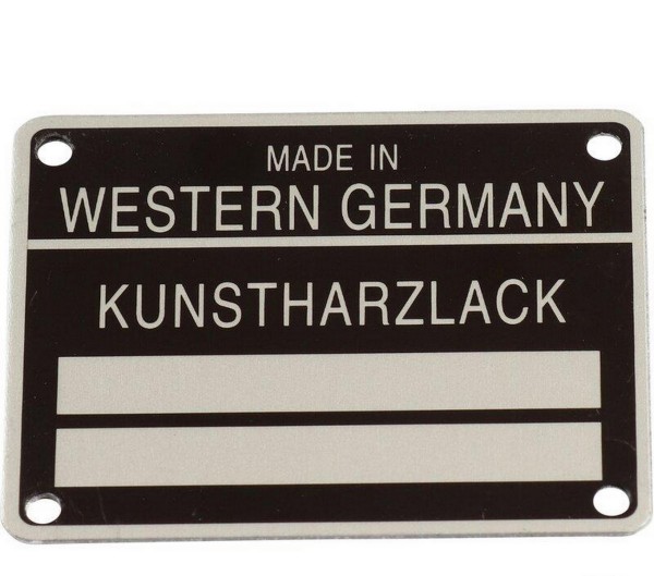 Kennschild Kunstharzlack für PORSCHE 911 F/G Typenschild Farbcode