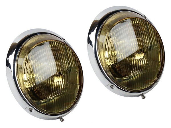 2x koplampen voor PORSCHE 911 F G SC 930 Turbo 964 GEEL L=R