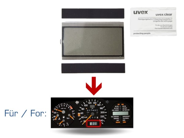 Display Digitaluhr für MERCEDES W124 W126 R107 Reiserechner Anzeige Reparatur