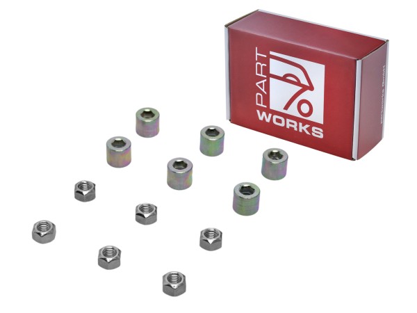 12x Muttern Wärmetauscher für PORSCHE 911 F G SC 930 964 993 Krümmer SET