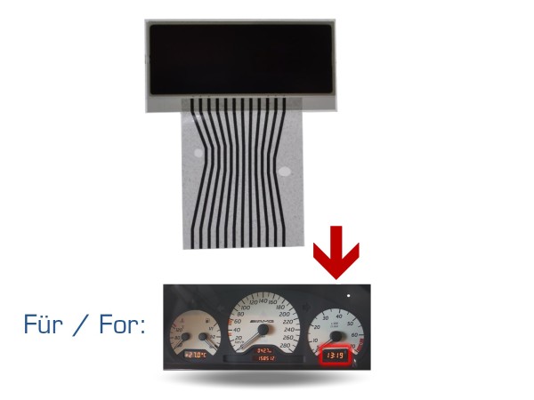 Affichage du compteur de vitesse pour MERCEDES CLK W208 Affichage du combiné d'instruments LCD DROIT V2