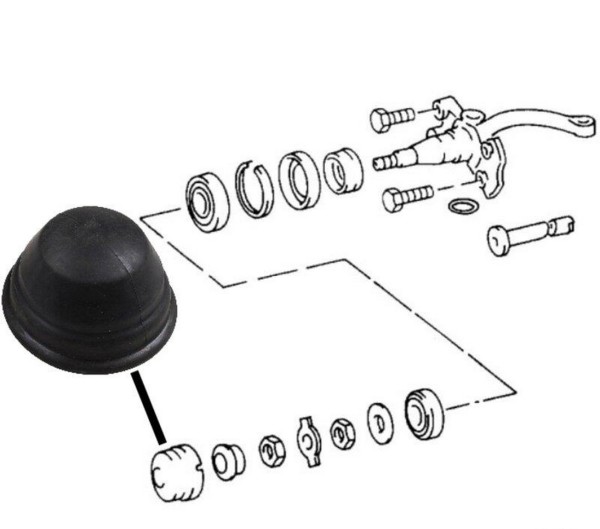 1x capuchon de roulement de roue moyeu de roue pour PORSCHE 356 Pre-A A capuchon en caoutchouc AVANT