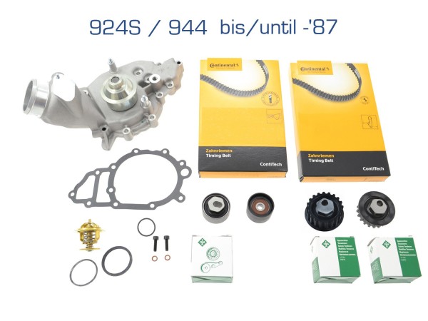 Water pump + timing belt + rollers for PORSCHE 944 2.5 924S up to -'87 SET