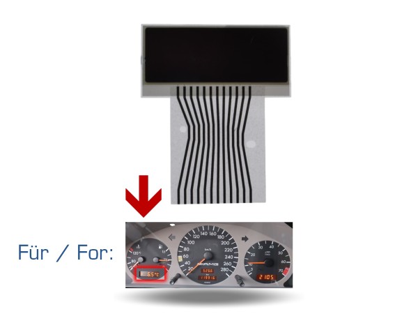 Display del tachimetro per display quadro strumenti MERCEDES CLK W208 LCD SINISTRO V1