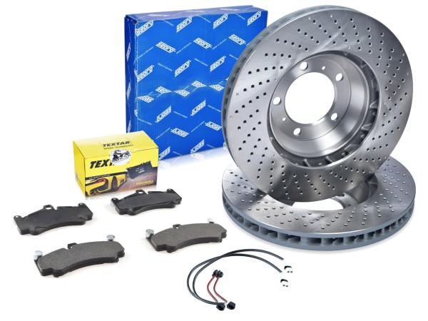 2x brake discs + brake pads + WK for PORSCHE 996 GT2 '04- FRONT
