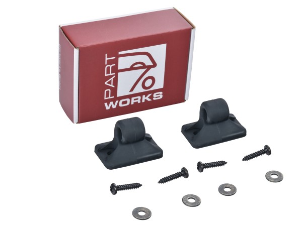 2x viseiras de sol de suporte para PORSCHE 924 944 até -'85 clipes SET + parafusos