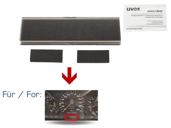 Display buitentemperatuurdisplay voor MERCEDES SL R129 S W140 snelheidsmeter ATA