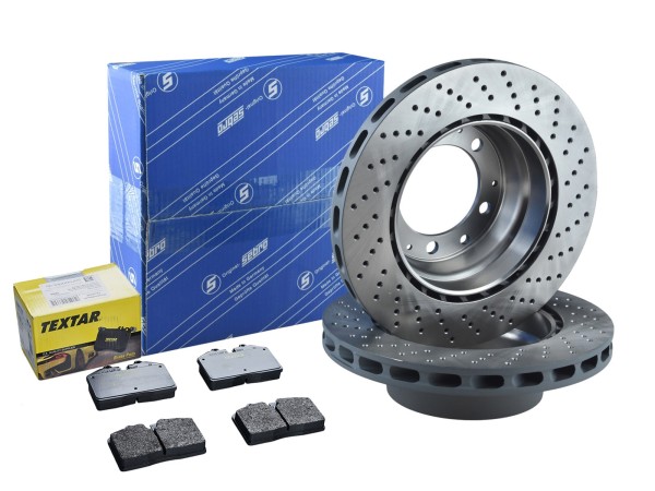 Brake discs + brake pads for PORSCHE 911 3.2 WTL 930 Turbo 3.3 REAR