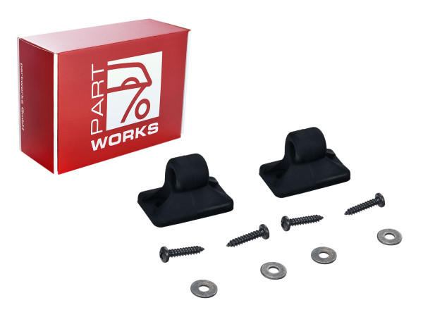 2x houder zonnekleppen voor PORSCHE 924 944 tot -'85 clips SET + schroeven