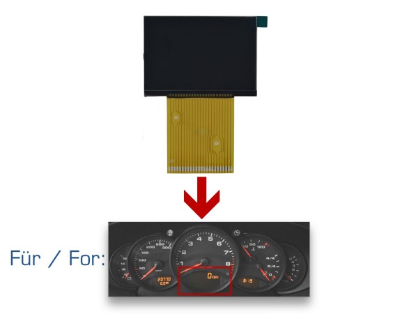 Display para painel de instrumentos PORSCHE 996 Boxster 986 na versão intermediária km/h