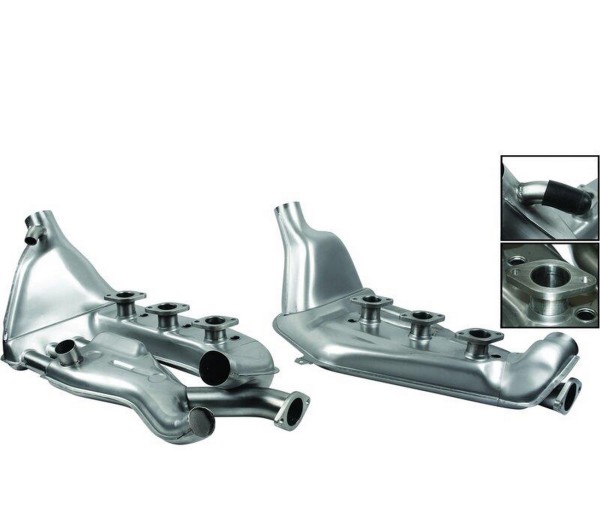 2x trocador de calor para PORSCHE 911 F G 2.4 2.7 com MFI STAINLESS STEEL SSI SET