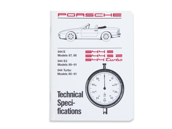 Workshop manual for PORSCHE 944 S S2 Turbo 951 Technical Specifications EN
