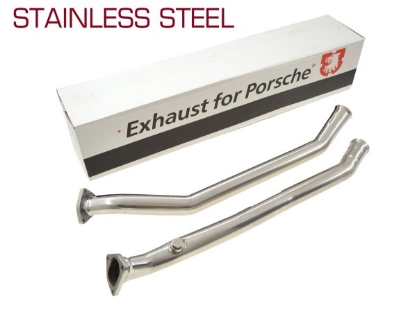 Replacement exhaust pipe for PORSCHE 993 Carrera with Bischoff KAT stainless steel