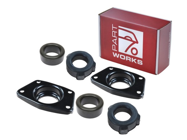 Tapa de cojinete + cojinete de goma eje orza para PORSCHE 356 B T5 T6 SET TRASERO