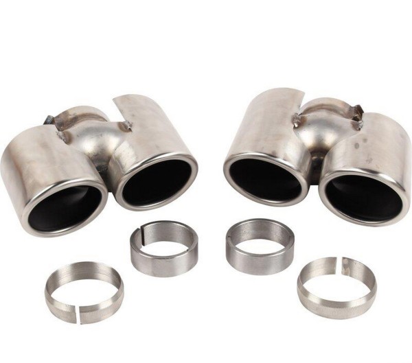 2x exhaust tailpipes for PORSCHE 997 Carrera up to -'08 sports exhaust STAINLESS STEEL