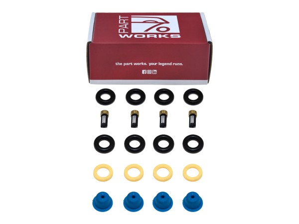 4x pakkingset voor PORSCHE 944 2,5 tot -'85 injectorafdichtingen + filter