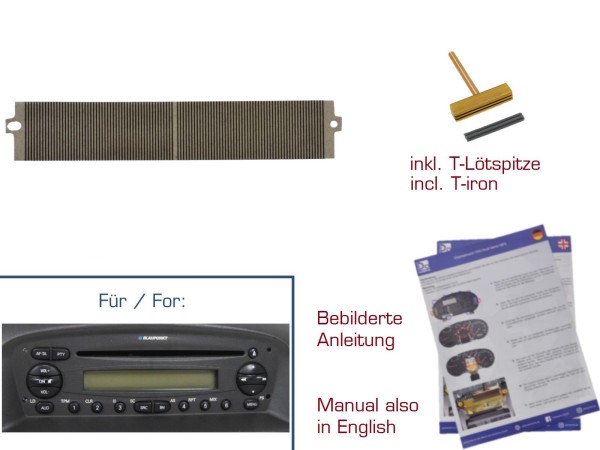 Contactfilmradio voor FIAT Punto 188 MK2 Blaupunkt display