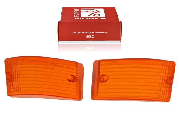 Blinkerglas für PORSCHE 924 944 Frontblinker VORNE ORANGE L+R