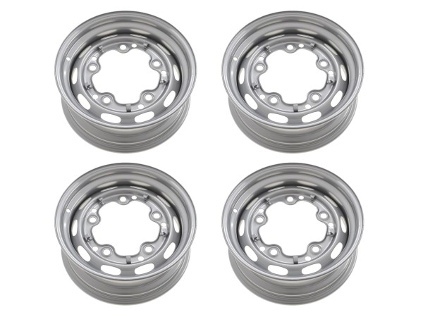 4x stalen velg voor PORSCHE 356 VW Kever velg 5x205 ET15 5.5x15 GESCHILDERD