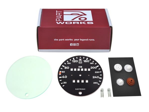 Speedometer conversion kit for PORSCHE 911 3.2 Carrera '84-'89 miles kilometers km/h SET