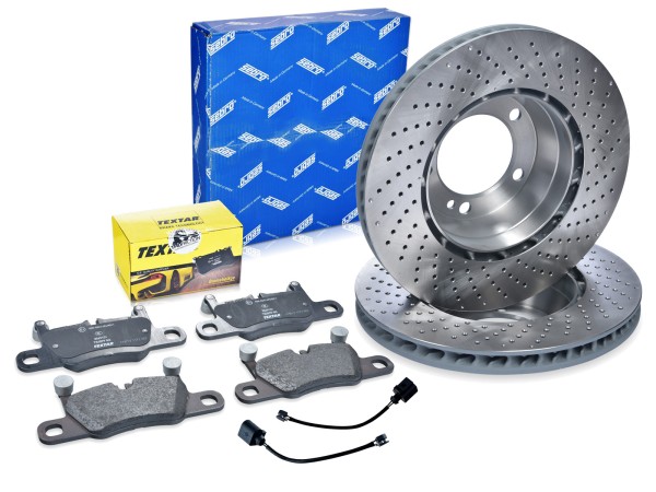 Brake discs + brake pads + WK for PORSCHE 991 3.0 3.8 Carrera S GTS REAR