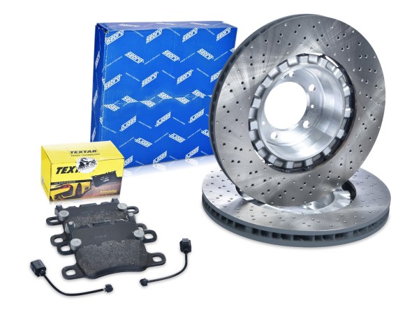 Brake discs + brake pads + WK for PORSCHE 991 3.8 Turbo S REAR