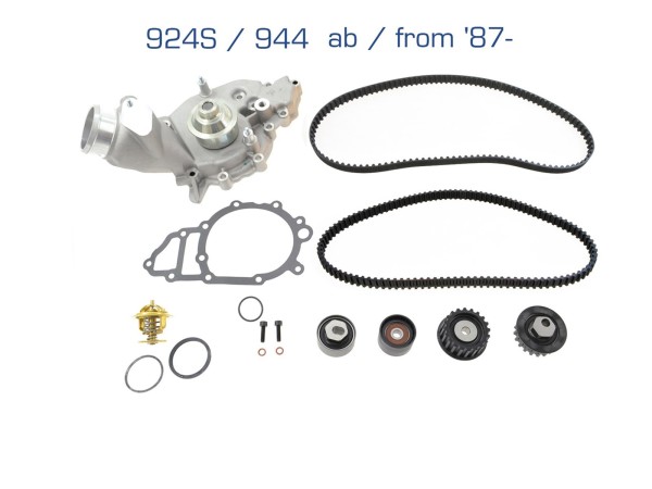 Water pump + timing belt + rollers for PORSCHE 944 2.5 924S from '87 - SET LC