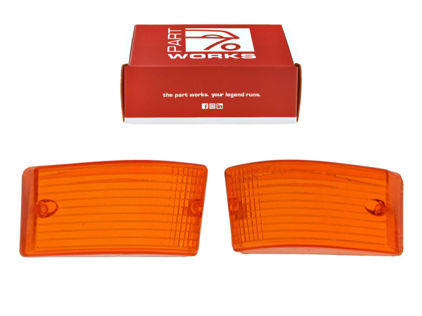 Lente indicadora para indicadores dianteiros PORSCHE 924 944 FRONT ORANGE L+R