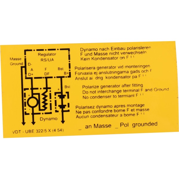 Targa adesiva regolatore alternatore per PORSCHE 356 B/C adesivo adesivo