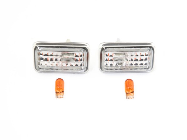 2x side indicators for PORSCHE 911 G 964 993 924 944 968 CLEAR DEPO + bulbs ORANGE