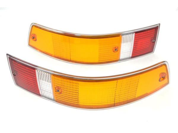 Tail light lenses for PORSCHE 911 F G '69-'89 lens EU CHROM L+R