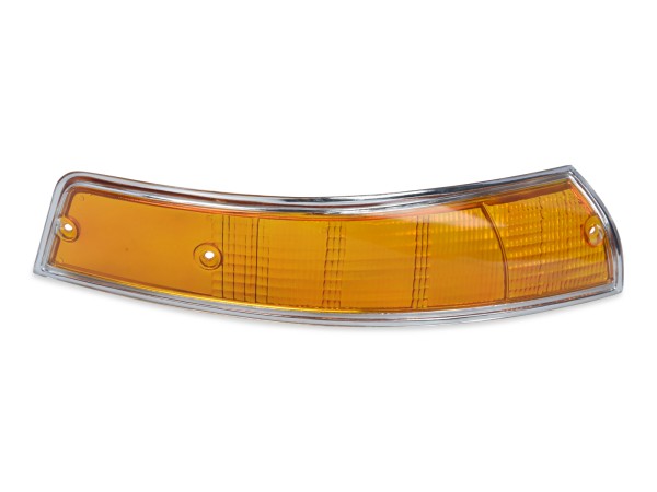 Turn signal glass for PORSCHE 911 F '69-'73 Turn signal FRONT ORANGE CHROME RIGHT