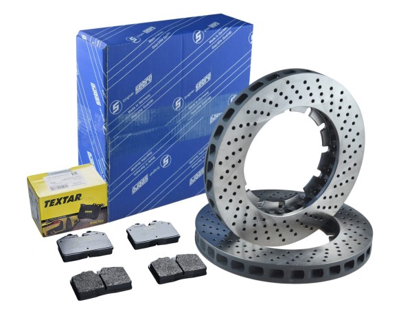 Brake discs + brake pads for PORSCHE 930 Turbo 3.3 to -'80 FRONT