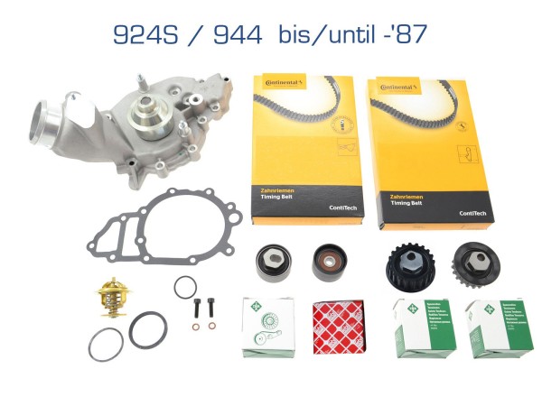 Water pump + timing belt + rollers for PORSCHE 944 2.5 924S up to -'86 SET