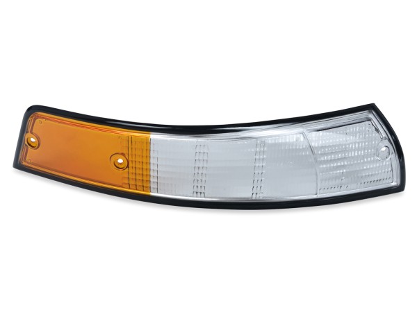 Blinkerglas für PORSCHE 911 F '69-'73 Blinker VORNE WEIß-ORANGE SCHWARZ RECHTS