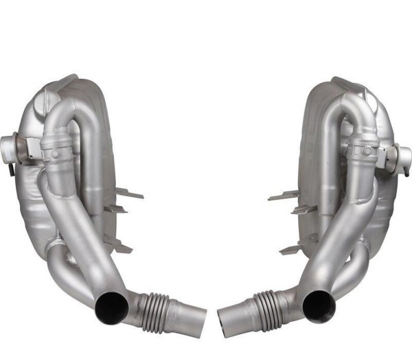 Rear silencer for PORSCHE 997 Carrera sports exhaust with STAINLESS STEEL flap