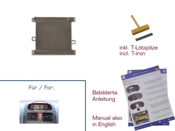 Contactfilm boordcomputer voor OPEL Vauxhall Agila A infodisplay