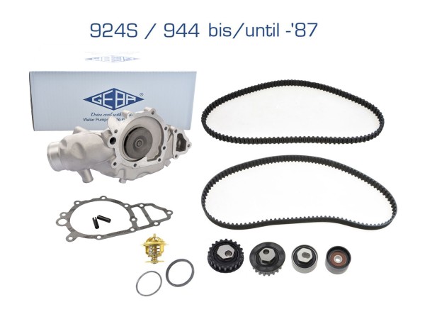 Water pump + timing belt + rollers for PORSCHE 944 2.5 924S up to -'87 SET LC