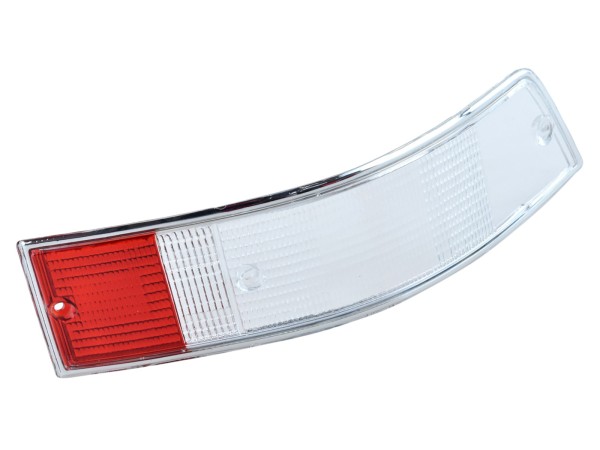 Tail light glass for PORSCHE 911 F G '69-'89 WHITE RED CHROME RIGHT